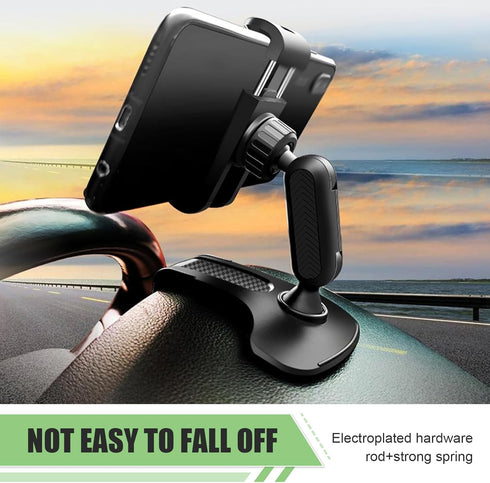 Hugwits 360 4-7 Inches Car Phone Holder, Degree Rotation Clip-on Dashboard Phone Holder, Multifunctional Mobile Phone