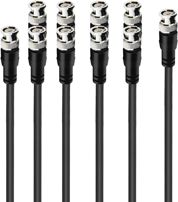 JOINSI 5-Pack 16ft BNC Male to BNC Male Jumper 75-Ohm Cable Extension Connector