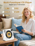 Greadio Sound,AUX/3.5mm CD Player with Bluetooth, Desktop CD Player for Home,HiFi Speakers,Remote Control,USB,LED