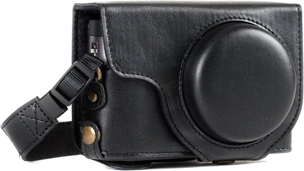 MegaGear MG1258 Ever Ready Leather Camera Case for Panasonic Lumix DC-ZS80/DC-ZS70/DC-TZ90 (Black)