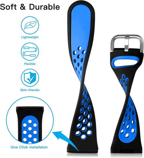 Getino Waterproof Soft Sport Band for Fitbit Sense/Sense 2/Versa 3/Versa 4 Watch, Large 3 Pack Accessories
