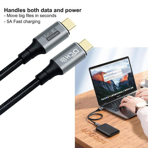 4ft USB 4 Cable USB C to USB C 8K HD Display Video 40 Gbps Data Transfer 100W Fast Charging Cord for Monitor