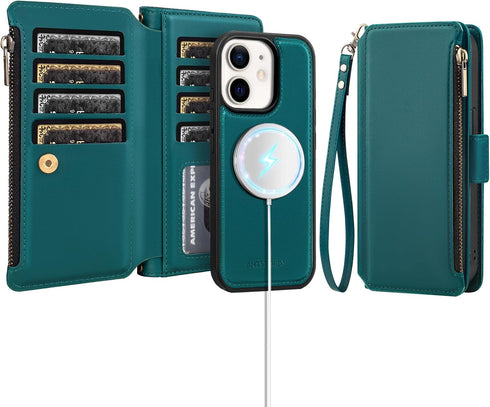 Antsturdy Compatible with Magsafe Magnetic 2 in 1 Detachable iPhone 11 Wallet Case