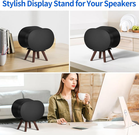 Wooden Table Stand for Sonos Era 300, Space Saving Desktop Speaker Stand, Black