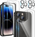 Maxdara iPhone 14 Pro Screen Protector 6 in 1, 9H Hardness, Ultra HD, 2 Pack Back & Front Glass, Camera Lens Protectors.