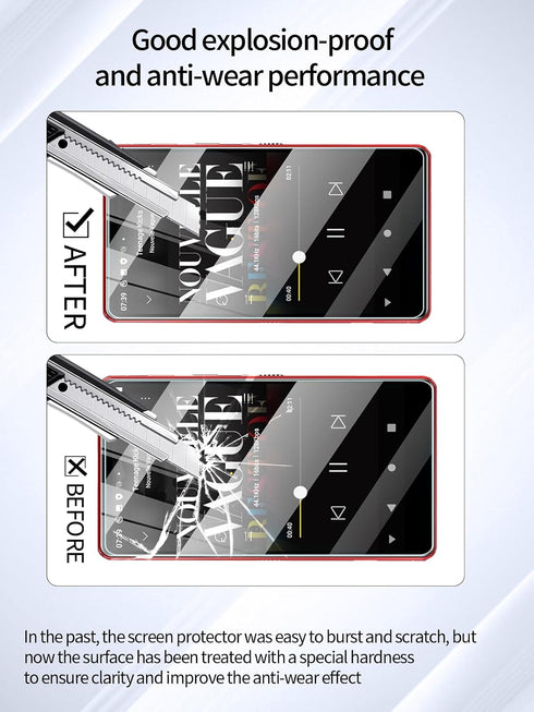 UYRUREL M503Pro MP3 4-inch 3 Pack. Screen Protector for SWOFY Player Music Player, High-definition Scratch Resistant