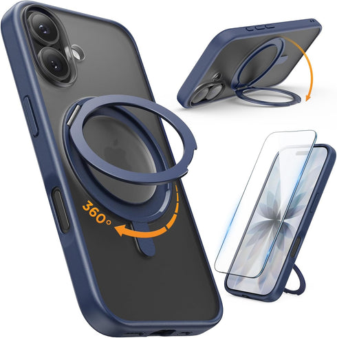 SURPHY Stand Case for iPhone 17 Case with Screen Protector (6.3 inch 2025),