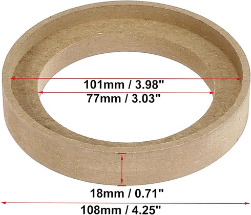 Unifizz 2Pcs Universal Car Speaker Spacer Ring Adaptor Brackets, 77mm ID Mounting Bezel Plate for 3-Inch Speakers