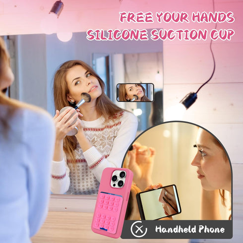 2 PCS Silicone Suction Cup Phone Case Card Holder - Hands-Free, Sturdy Grip Holder, Suitable for Storing Bus Passes, ID