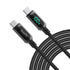 SOOPII 100W Fast Charge USB C to USB C Cable, 4ft Nylon Braided with LED Display for iPhone 15/15 Pro/15 Plus/15 Pro