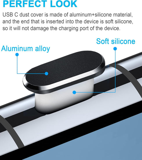 USB C Dust Plug Cover for Phone USB Type C Charging Port, Anti Dust Protection Kit