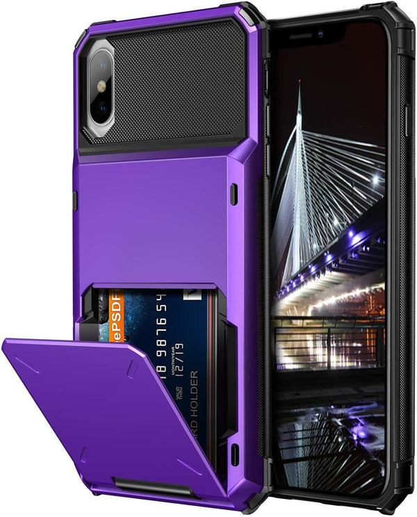 Vofolen Case for iPhone Xs Max, Wallet ID Slot, Credit Card Holder, Scratch Resistant Dual Layer Protective Cover