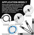 48Pcs Cord Organizer Kit, Reusable Silicone Cable Ties and Strong Adhesive Clips for Cable Management (Black)