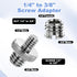 Xosjska 3 3/8 1/4 3 1/4 Inch 3/8 Inch PCS to Tripod Adapter and PCS to Mount Screws, Double Head Converter Precision