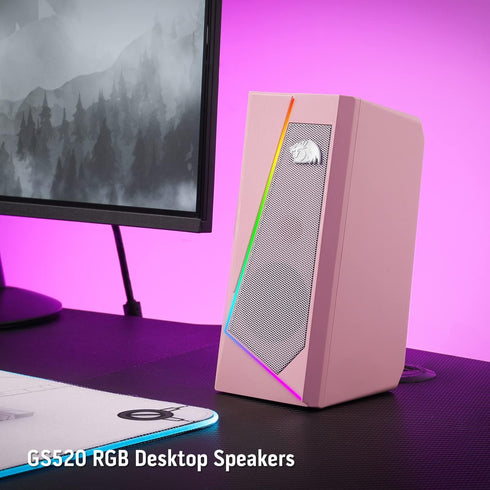 Redragon GS520 RGB Desktop Speakers - 2.0 Channel PC Computer Stereo Speaker with 6 Colorful LED Modes, Enhanced Sound