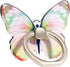 Cute Butterfly Pattern Cell Phone Ring Stand Holder, 360° Rotation Finger Kickstand with Knob Loop (Pink Green)