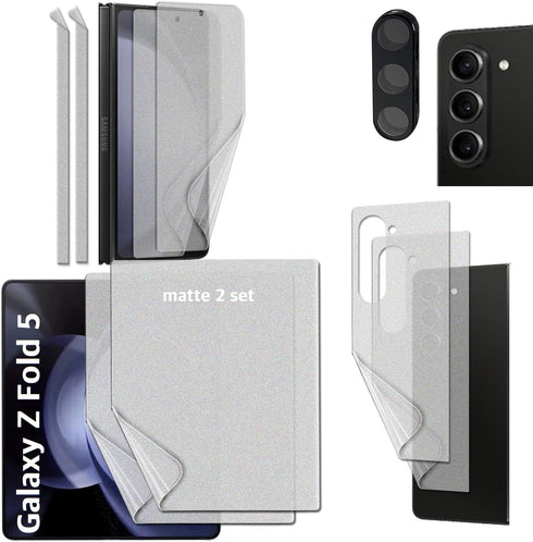 Samsung Galaxy Z Fold 5 5G 2023: 9PCS TPU Screen Protector & Hinge, Anti-glare, Scratch Resistant, Case Friendly.