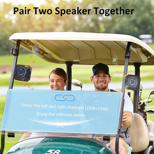 Golf Cart Bluetooth Speaker, Magnetic Portable Wireless Speaker with Loud Stereo Sound, 20 Hours Play