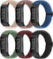 Fitbit Charge 4/3/3 SE Bands, Braided Stretchy Solo Loop, 6 Pack Nylon Elastic Straps for Men Women