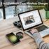 Aluminum Alloy Wireless Charger for Samsung, Foldable 2 in 1 Travel Wireless Charging Station Compatible with Samsung