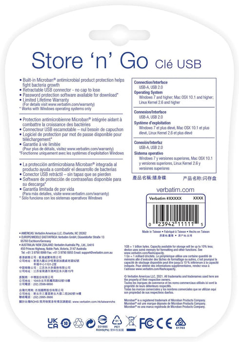 Verbatim 2.0, 16GB, (Pack 3) Store 'n' Go USB Flash Drive Multi