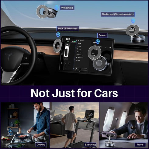 KOSOKO 360 17 16 15 14 Nano Gel Suction Cup Car Mount, Magnetic Phone Holder for Your Car/Gym/Shower, Rotating Foldable