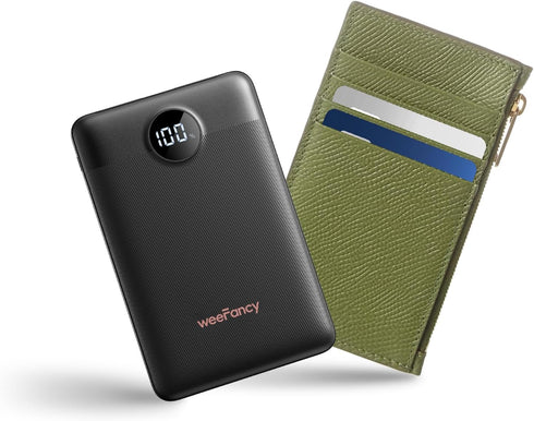 WeeFancy Small Portable Charger 10000mAh, Mini Power Bank with LED Display, 20W Fast