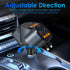 MQOUNY 5 in 1 Fast Car Phone Charger, 90W Retractable Car Charger, Bluetooth 5.3 FM Transmitter Adapter, Handsfree Call