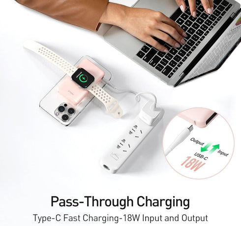 iWALK MAG-X Magnetic Wireless Power Bank 10000mAh, PD Fast Charging Portable Charger for iPhone 15/14/13/12 Series,