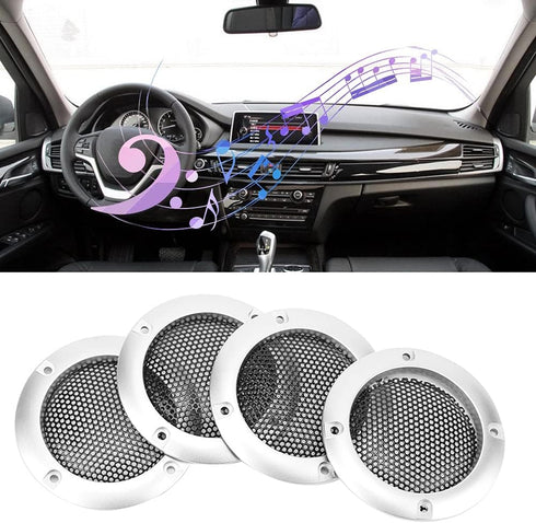 4pcs 2inch Car Speaker Grill Covers, Protective Decorative Audio Speaker Mesh Grille with ABS Plastic Frame