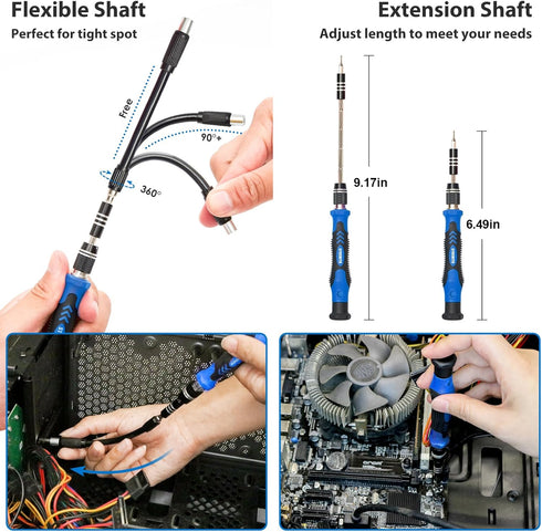 STREBITO 142-Piece Electronics Precision Screwdriver Sets with 120 Bits Magnetic Repair Tool Kit for iPhone, MacBook,
