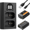 K&F Concept 2400mAh DMW-BLK22 Battery and Dual Slot LCD Charger for Panasonic Lumix Cameras