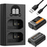 K&F Concept 2400mAh DMW-BLK22 Battery and Dual Slot LCD Charger for Panasonic Lumix Cameras