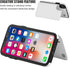 iPhone Xs iPhone X Wallet Case, Premium PU Leather Kickstand with Card Holder, Double Magnetic Clasp (White)