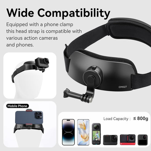 ULANZI Phone Chest Mount + Head Strap Mount for POV, Hands-Free Phone Holder Support for Vertical Shots, Chest and Head