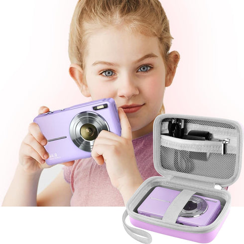 Leayjeen Digital Camera Case - Compatible with Lecran/CAMKORY/IWEUKJLO FHD 1080P 44MP Camera, Purple (Case Only)