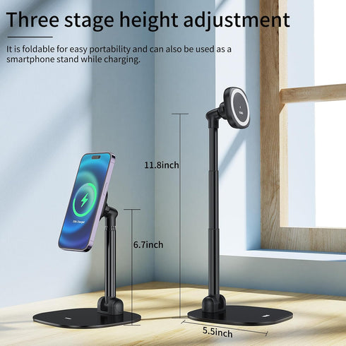 VRIG Direct 360Rotation 17/17pro/16/15/14/13 VRIG Magnetic Wireless Charger Phone Stand Desktop Phone Holder Adjustable