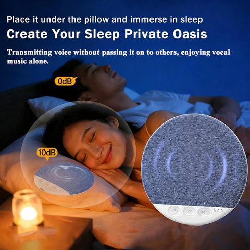 Generic Bluetooth Pillow Speaker for Sleeping, Mini Portable Under Pillow Speaker with White Noise Timer Wireless Sleep