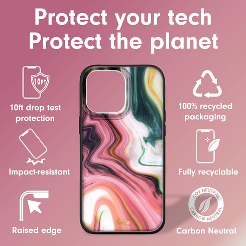 Sonix Case for iPhone 14 Pro Max, 10ft Drop Tested Marble Phone Case for Women, Agate