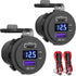Qidoe 2 Pack USB C Car Charger - PD3.0 20W and QC3.0 18W with LED Voltmeter and ON/Off Switch
