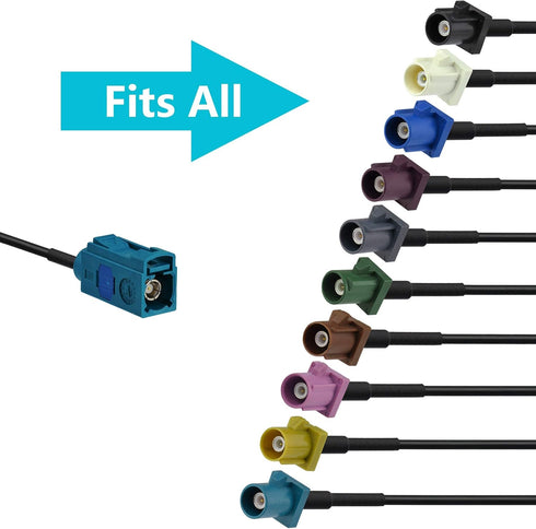 Bingfu Fakra Z Female to Male Vehicle Antenna Extension Cable, 30cm for Car Stereo, GPS Navigation, FM AM Radio