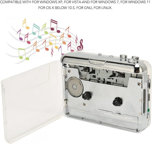 Kukyller Cassette Cassette Cassette Mp3 3.5mm Personal Player, Player to Converter Recorder Converter Audio Music