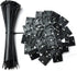 100 Pack Black Plastic Nylon Cable Ties with 60 Self Adhesive Wire Tidy Clips, 25x25mm Mount Base Holders