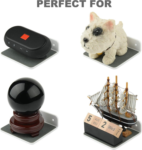 TXEsign Wall Shelf Speaker Mount, Small Acrylic Floating Speaker Shelf for Bluetooth Speaker, Webcam, Cell Phones,