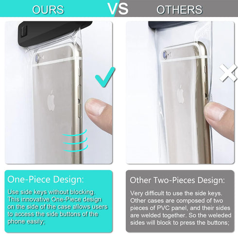 Waterproof Phone Pouch/Case, 4 Pack Large Waterproof Pouch for iPhone, Samsung Galaxy & Pixel, IPX8 Protector