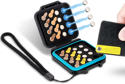 JJC Size 312 13 10 LR41 Battery Case Holder Storage, Water-Resistant Anti-Shock, Hearing