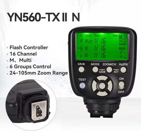 YONGNUO YN560-TX II LCD Flash Trigger Remote Controller for Nikon and YN560IV/III YN660