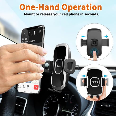 1Zero Solid Car Truck Phone Mount Holder with 14-Inch Gooseneck Long Arm, Windshield Mobile Holders with