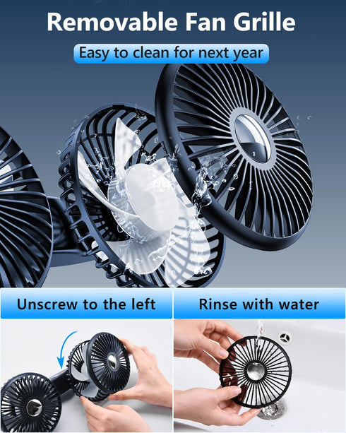 5V/ 12V /24V Dual Head Car Cooling Fans for Back Seat for Kids, Usb Car Backseat Headrest Fan for Baby Rear Facing, Car