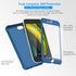 ORETECH iPhone 7 Plus & 8 Plus Case with 2 x Tempered Glass Screen Protector, Anti-Slip Hard PC + Soft TPU - Blue